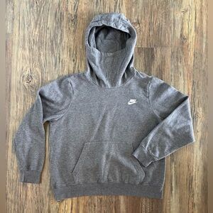 Nike Funnel-Neck Cowl Hoodie Womens Large Hooded Sweatshirt Sportswear Gray